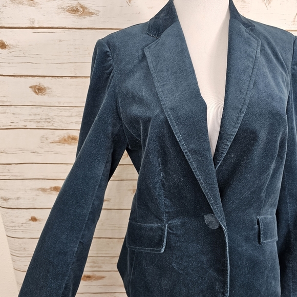 🍂SOLD🍂 Talbots Teal Blue One Button Blazer Jacket Lined 8P - Picture 6 of 15